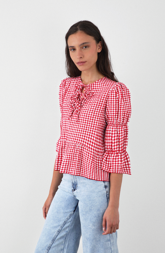 Blusa Vichy Lazos Red