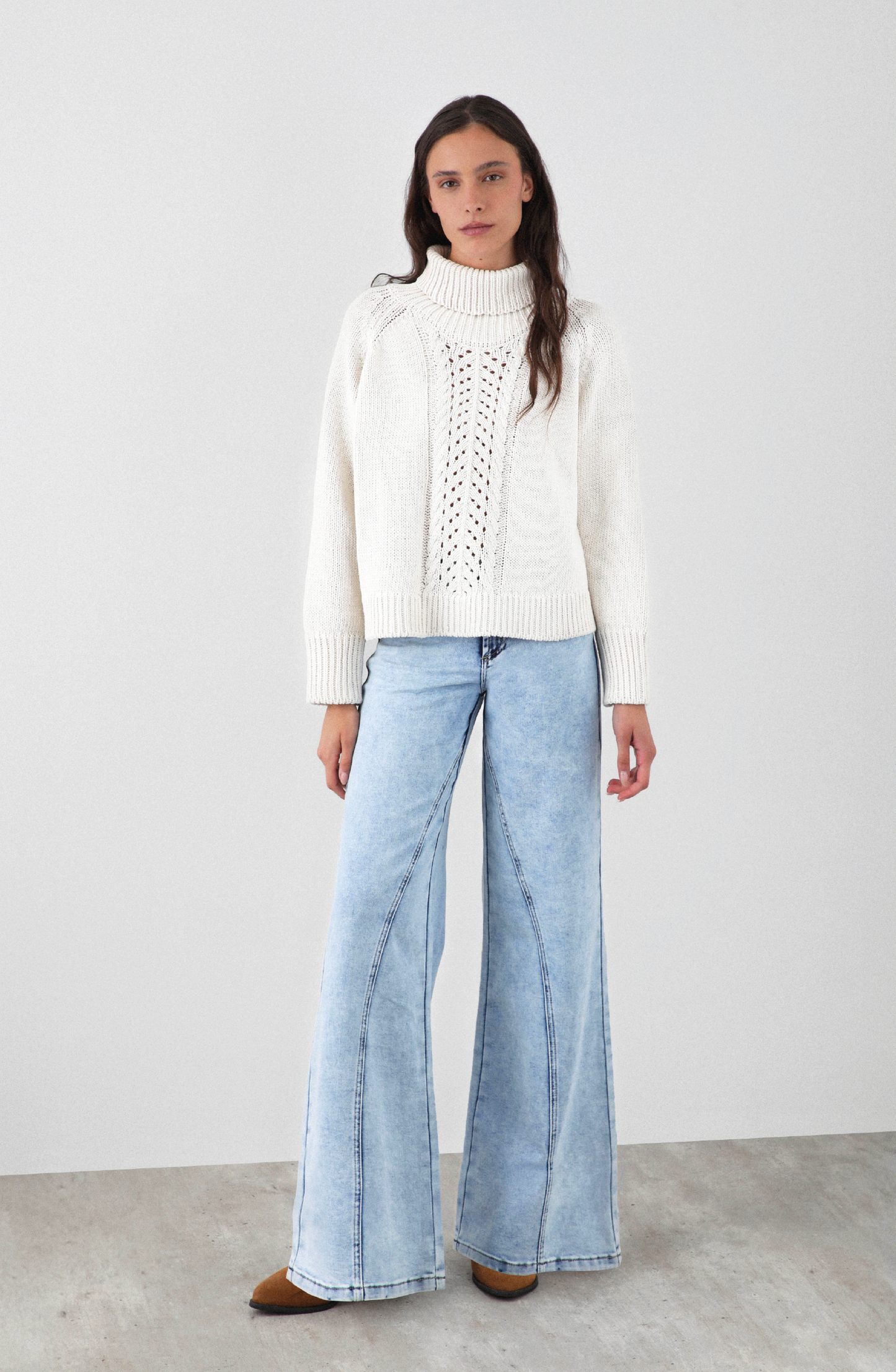 Sweater Cuello Tortuga Ecru