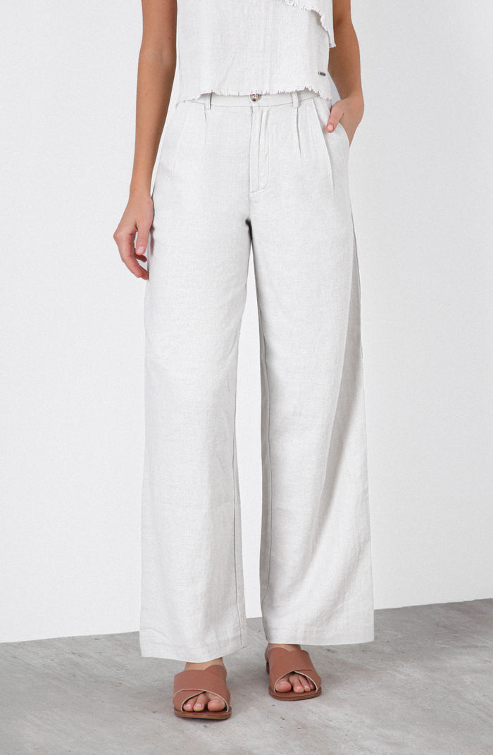 Pantalón Lino Liso White