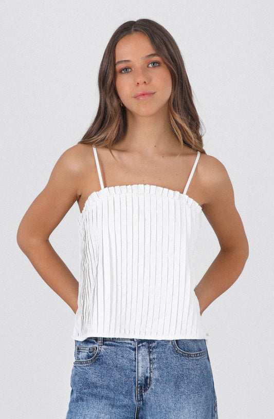 Blusa Pliegues White