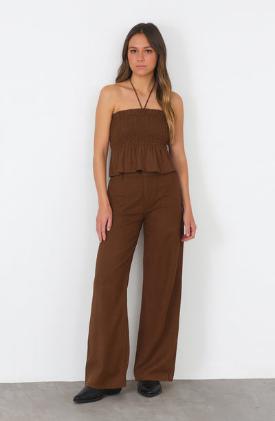 Top Strapless Lino Brown
