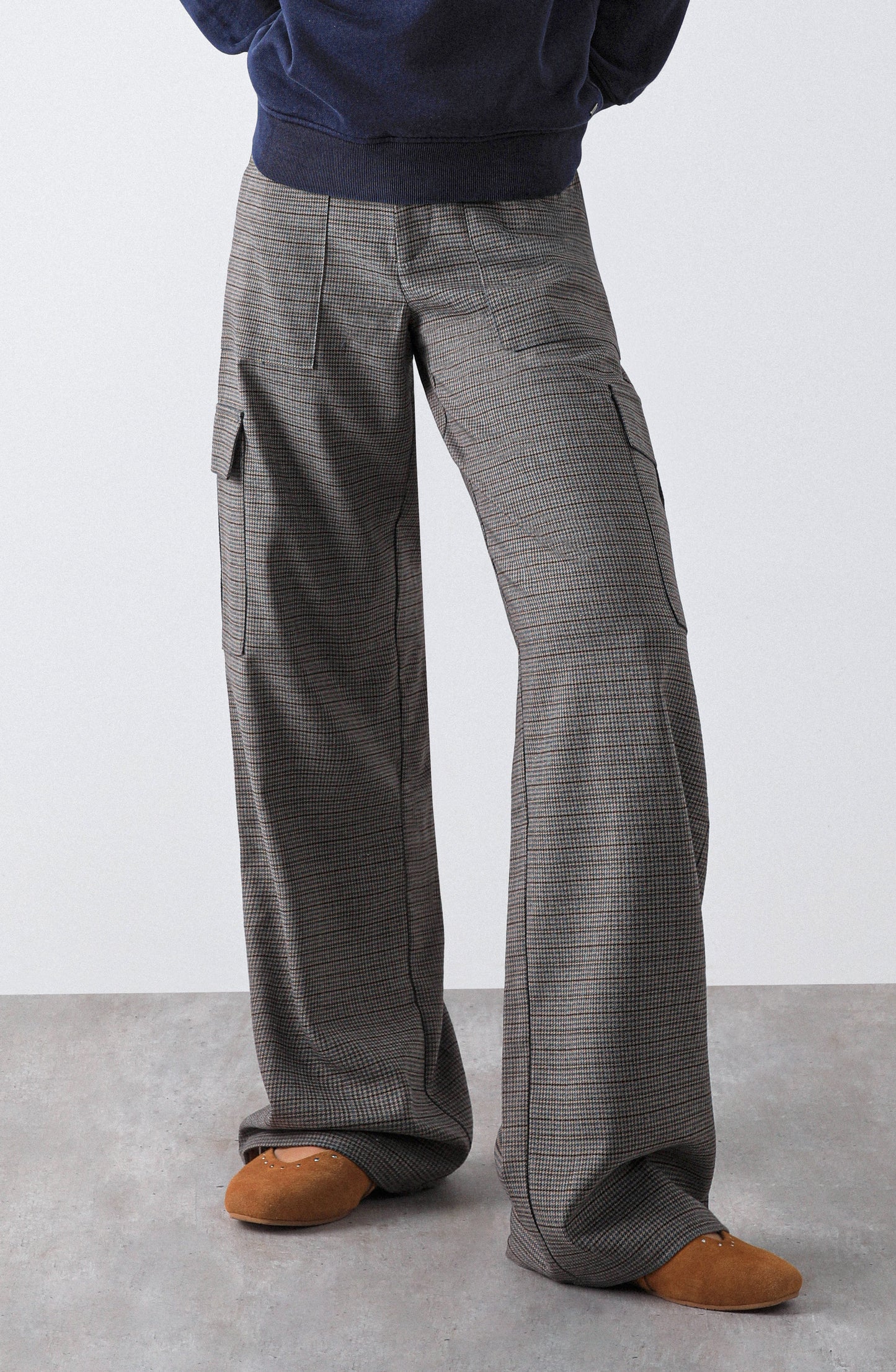 Pantalón Tejido Cargo Brown