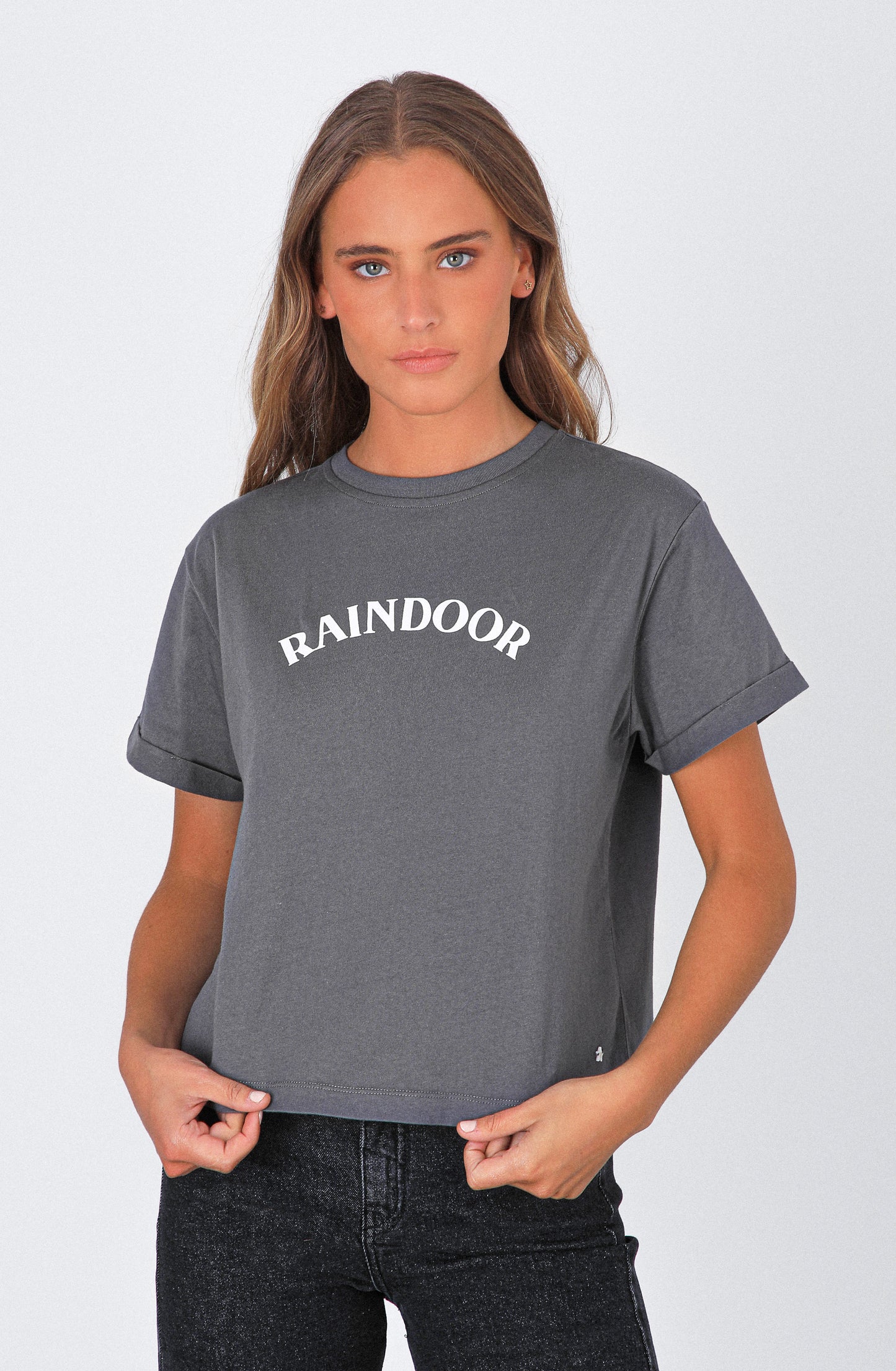 Polera Manga Corta Logo Grey