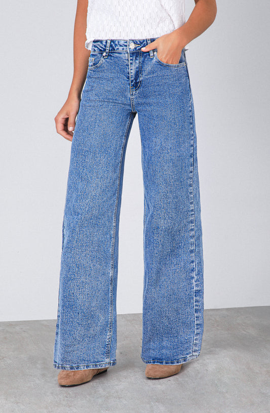 Pantalón Estrella Desflecado Blue