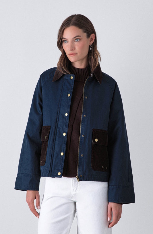 Chaqueta Encerada Navy