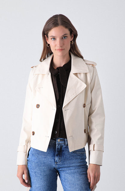 Trench Corto Ecru