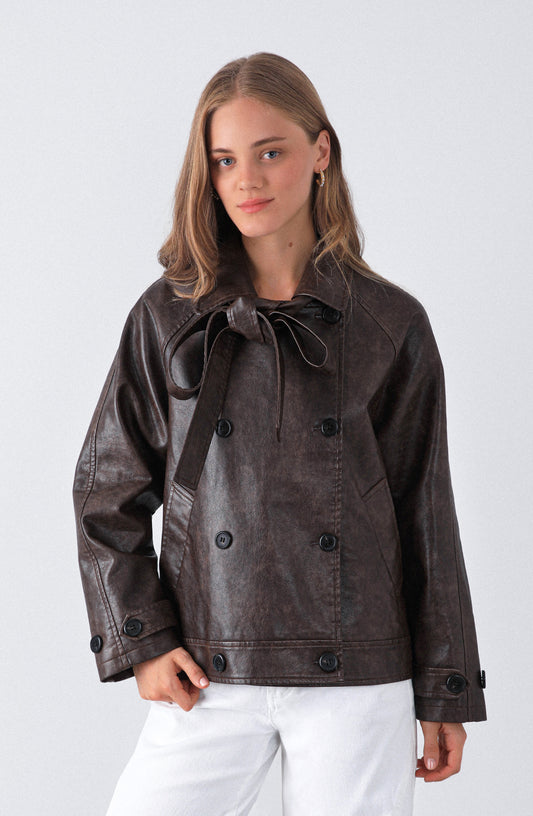 Chaqueta Pu Lazo Brown