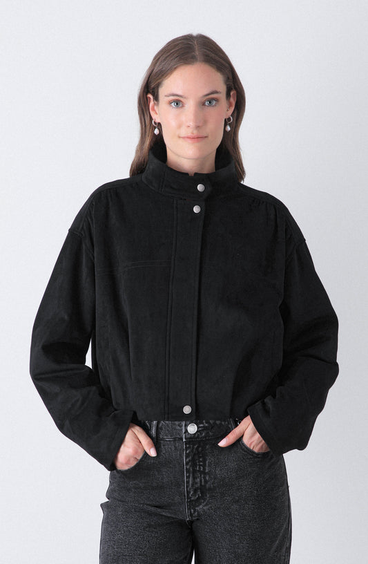 Chaqueta Bomber Suede Black