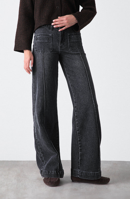 Pantalón Wide Leg Pocket Black