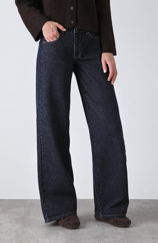 Pantalón Denim Indigo Tiro Bajo