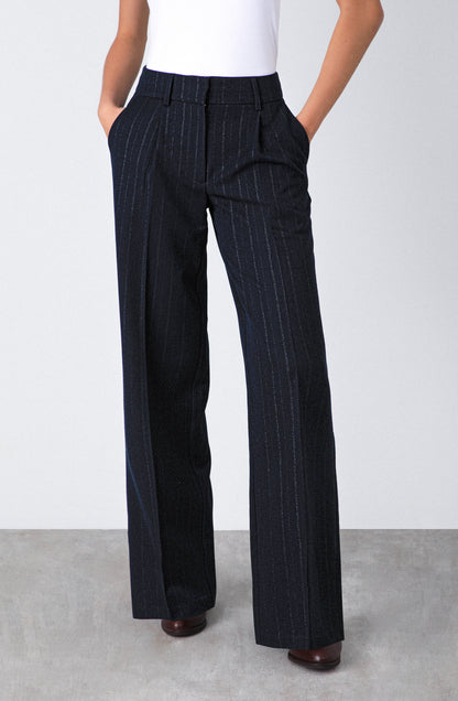 Pantalón Líneas Lurex Navy