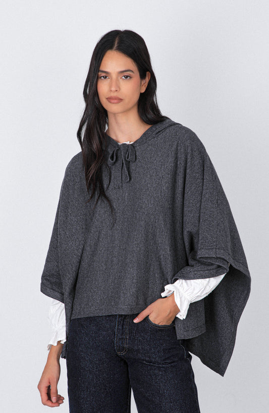 Poncho Gorro Grey