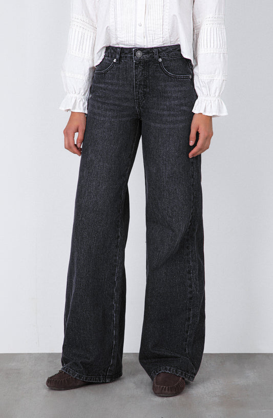Pantalón Aplicación Denim Brown