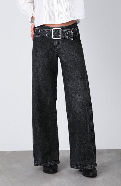 Pantalón Cinturón Ancho Black