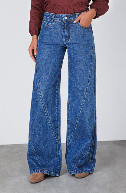 Pantalón Cortes Cruzados Blue