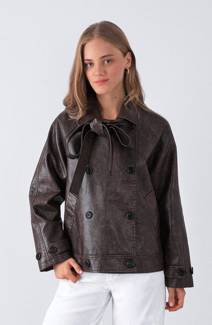 Chaqueta Pu Lazo Brown