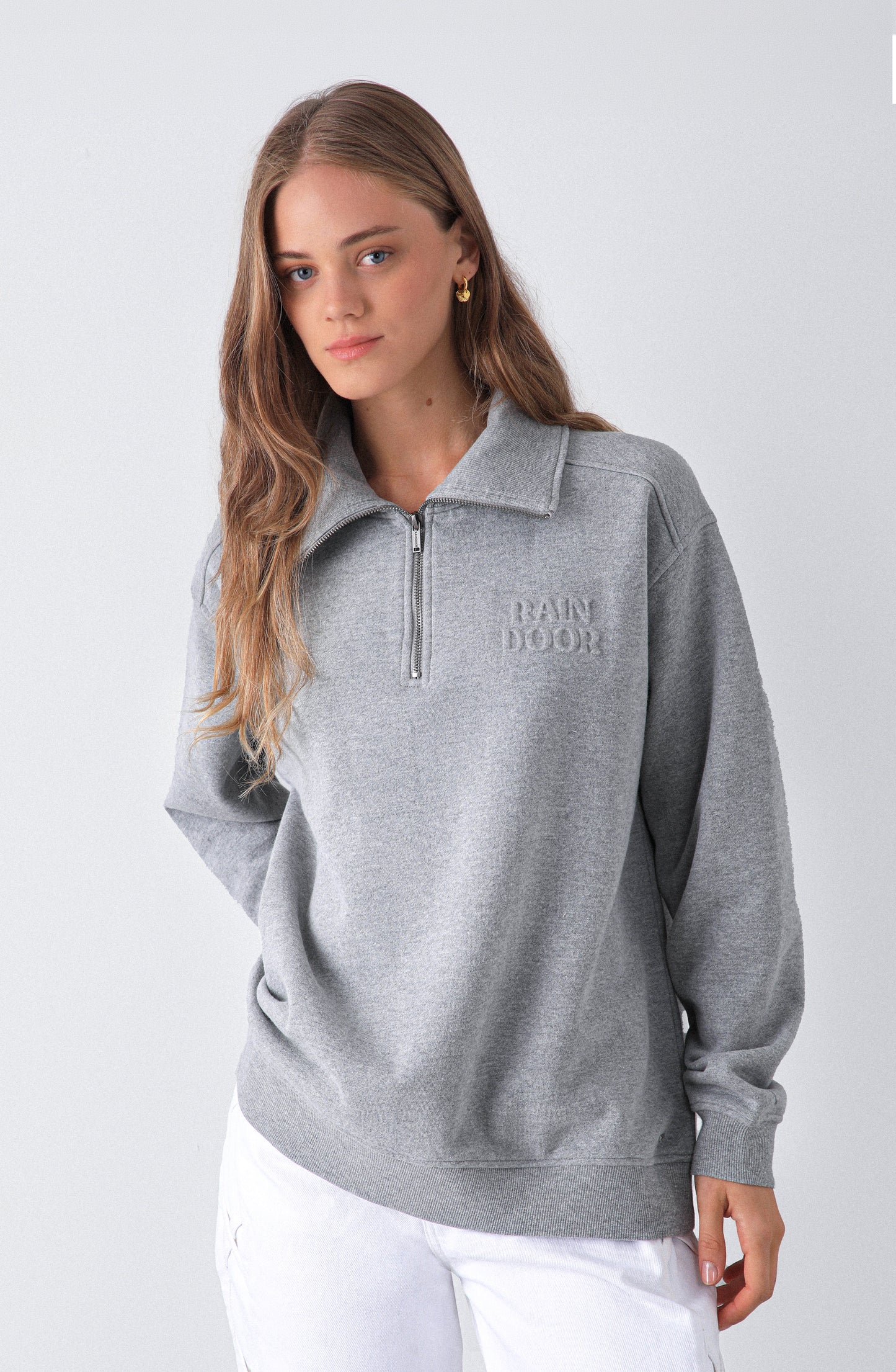 Polerón Mid Zipper Grey Melange