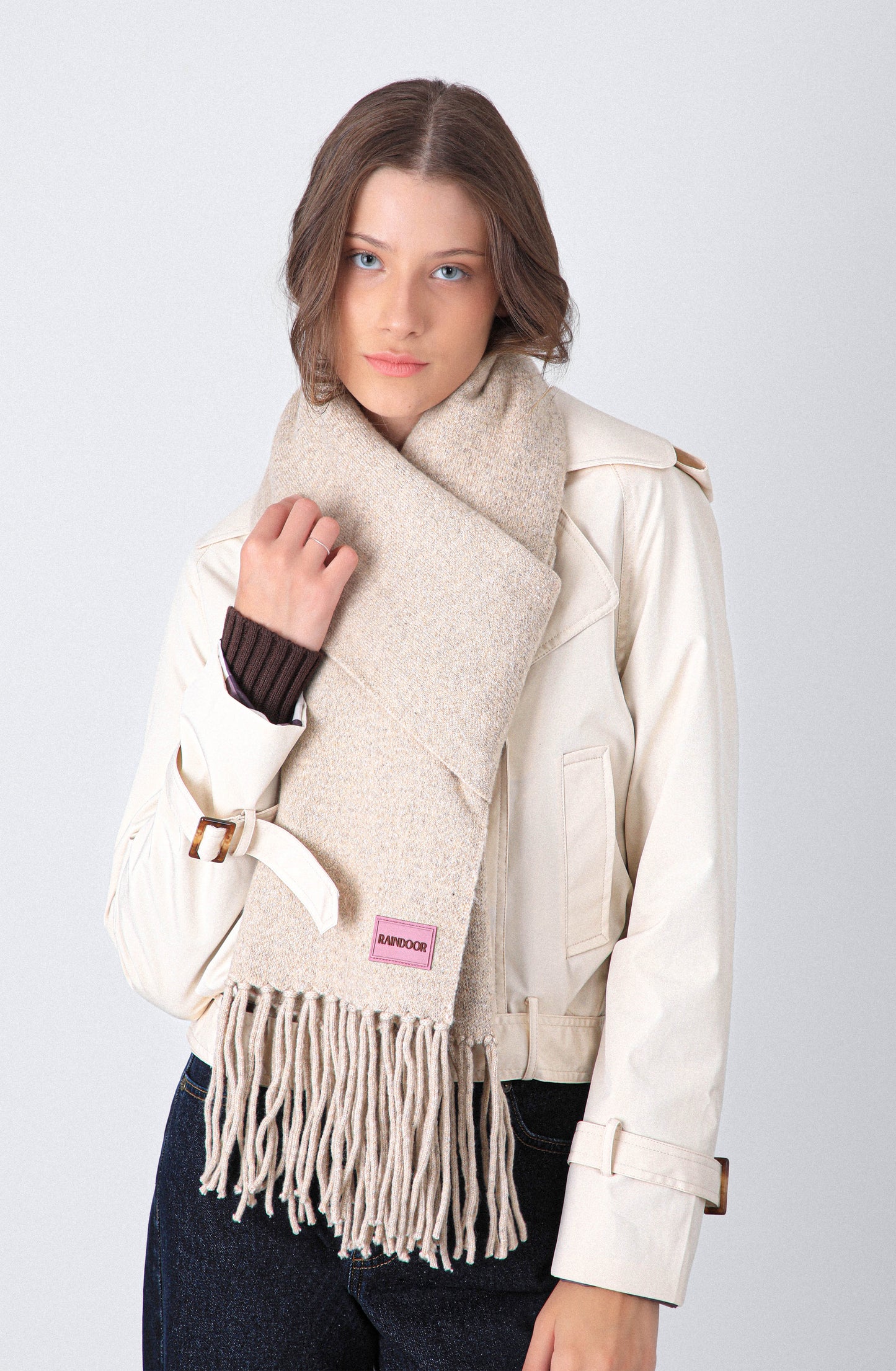 Bufanda Logo Ecru