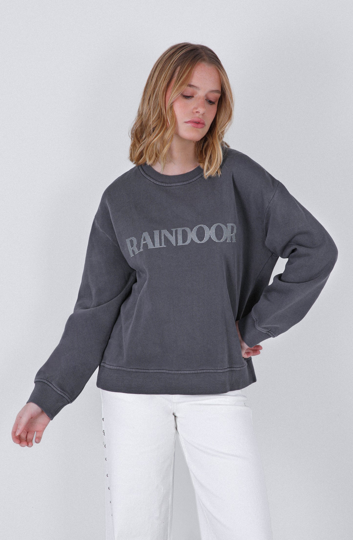 Polerón Crew Neck Logo Parche Grey