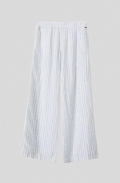 Pantalón Rayas Lino Blue
