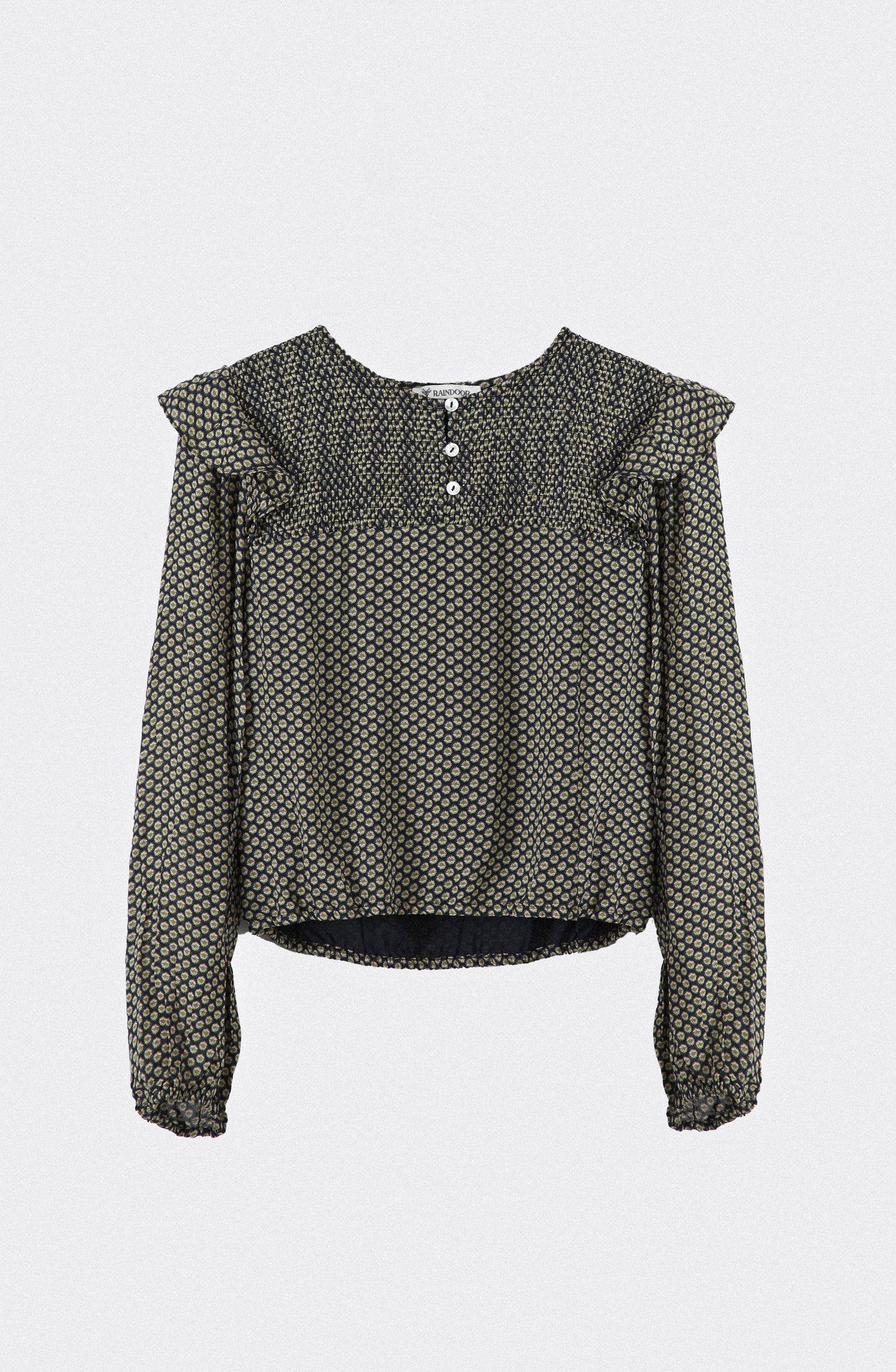 Blusa Estampada Vuelo Lurex Navy