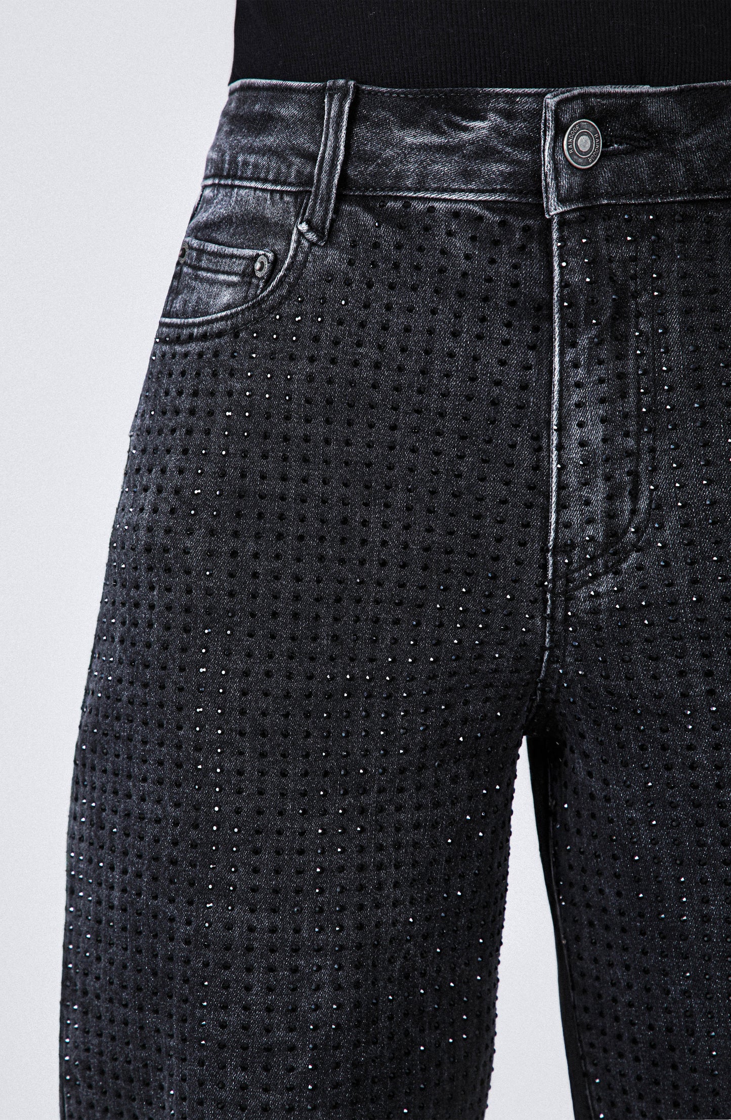 Pantalón Wide Leg Strass Black