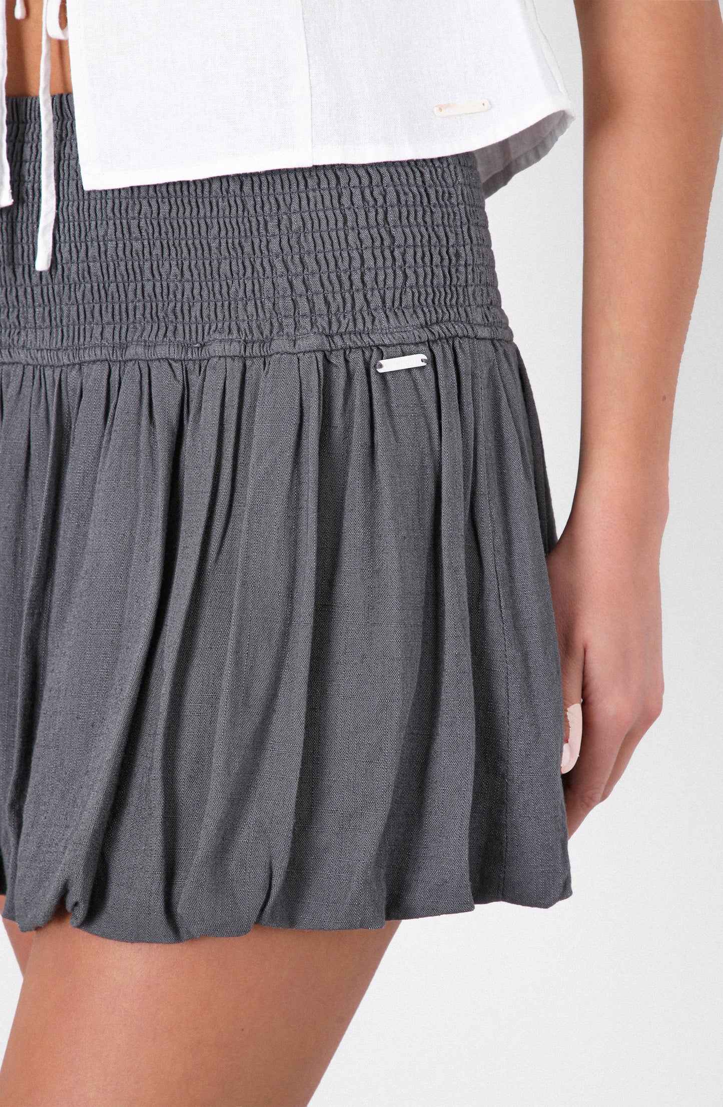 Falda Globo Lino Grey