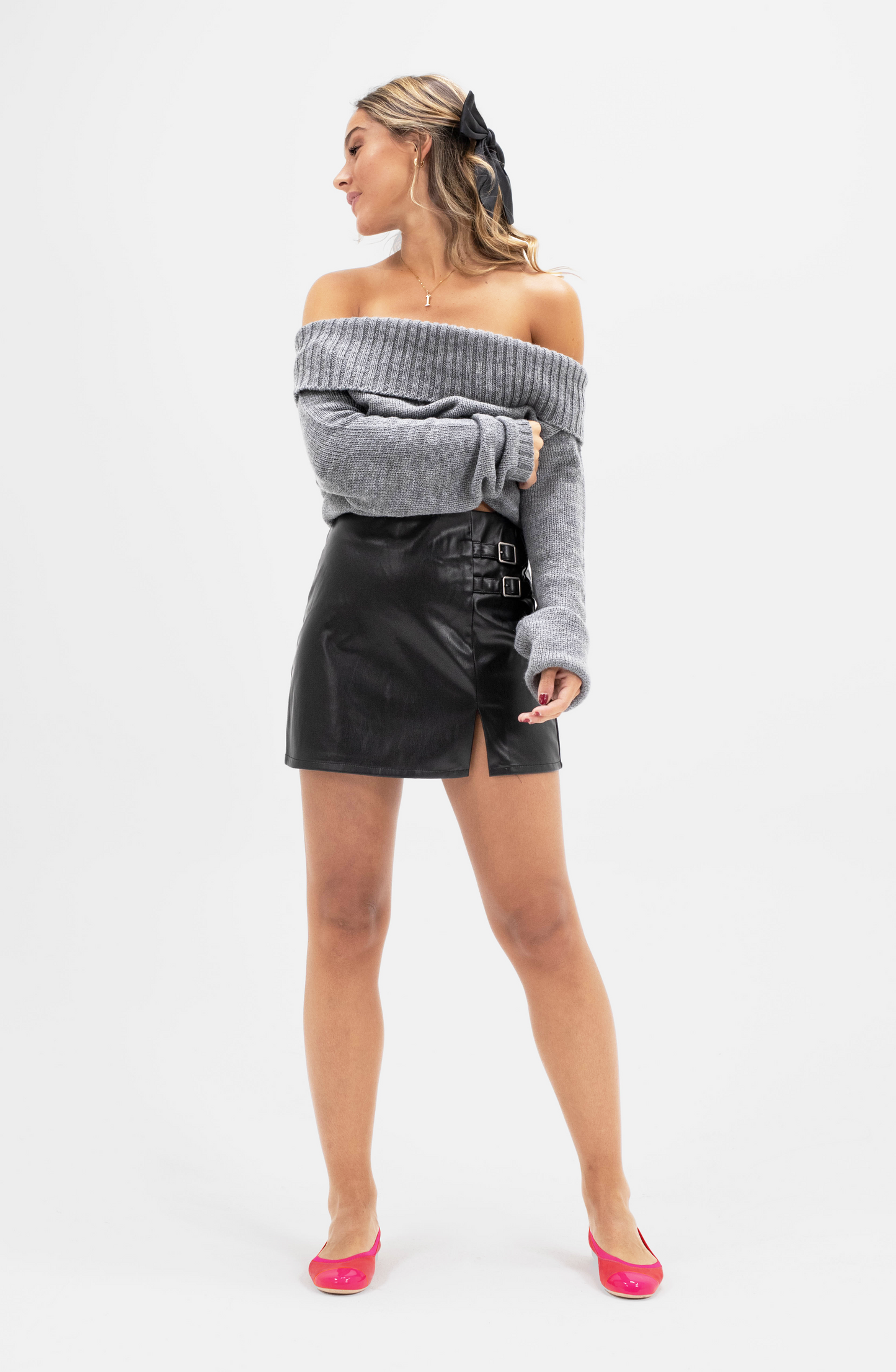 Falda Lisa P.U. Black