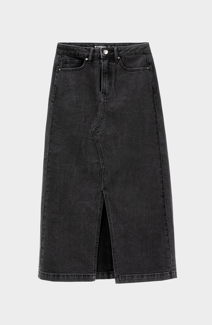 Falda Midi Denim Black