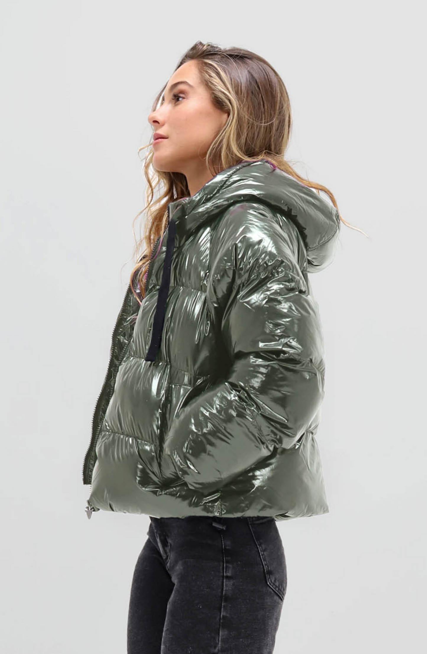 Puffer Metalizada Green