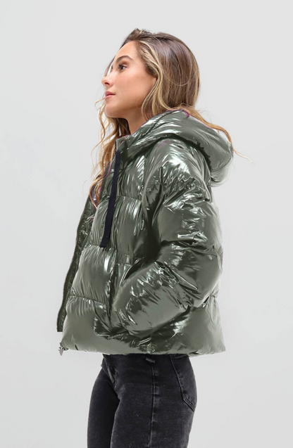Puffer Metalizada Green