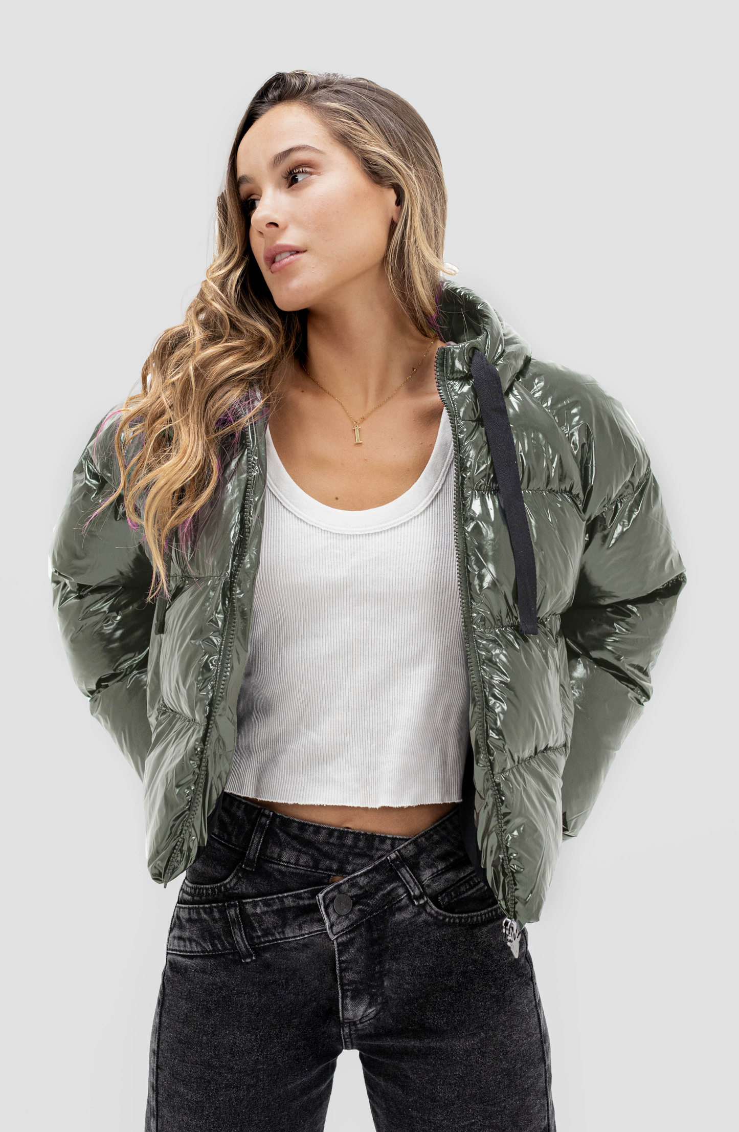 Puffer Metalizada Green
