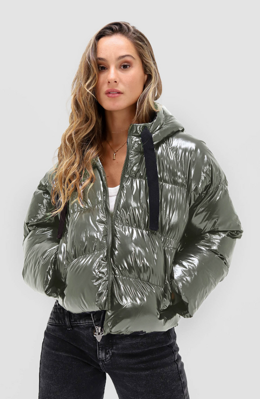 Puffer Metalizada Green