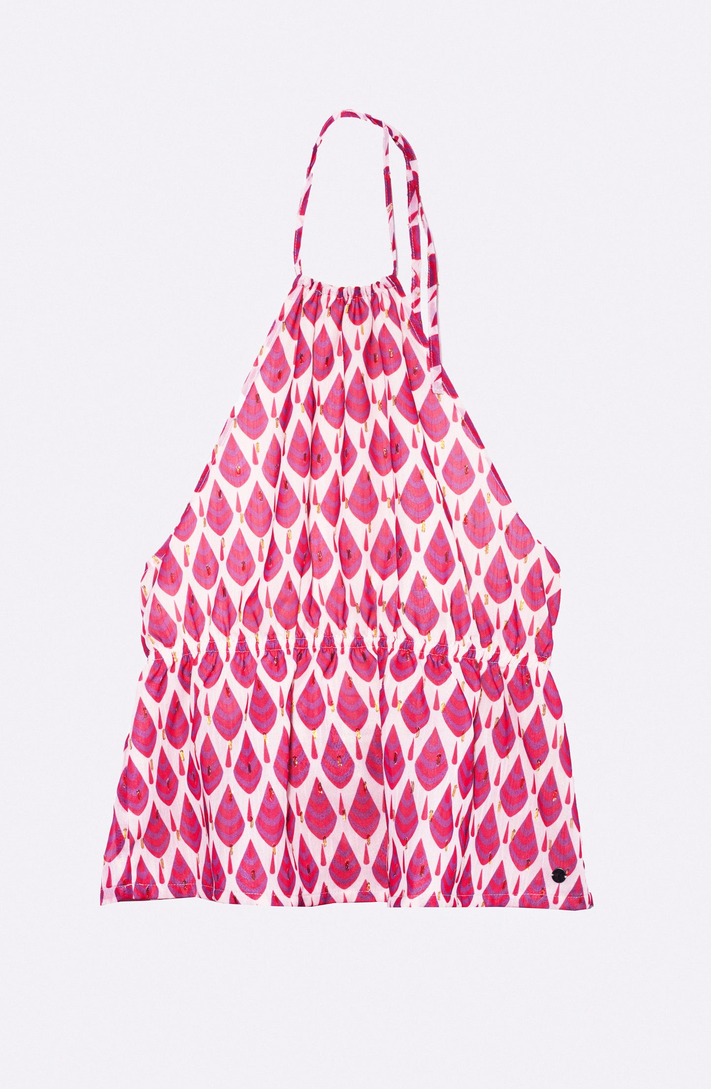 Top Halter Full Print Pink