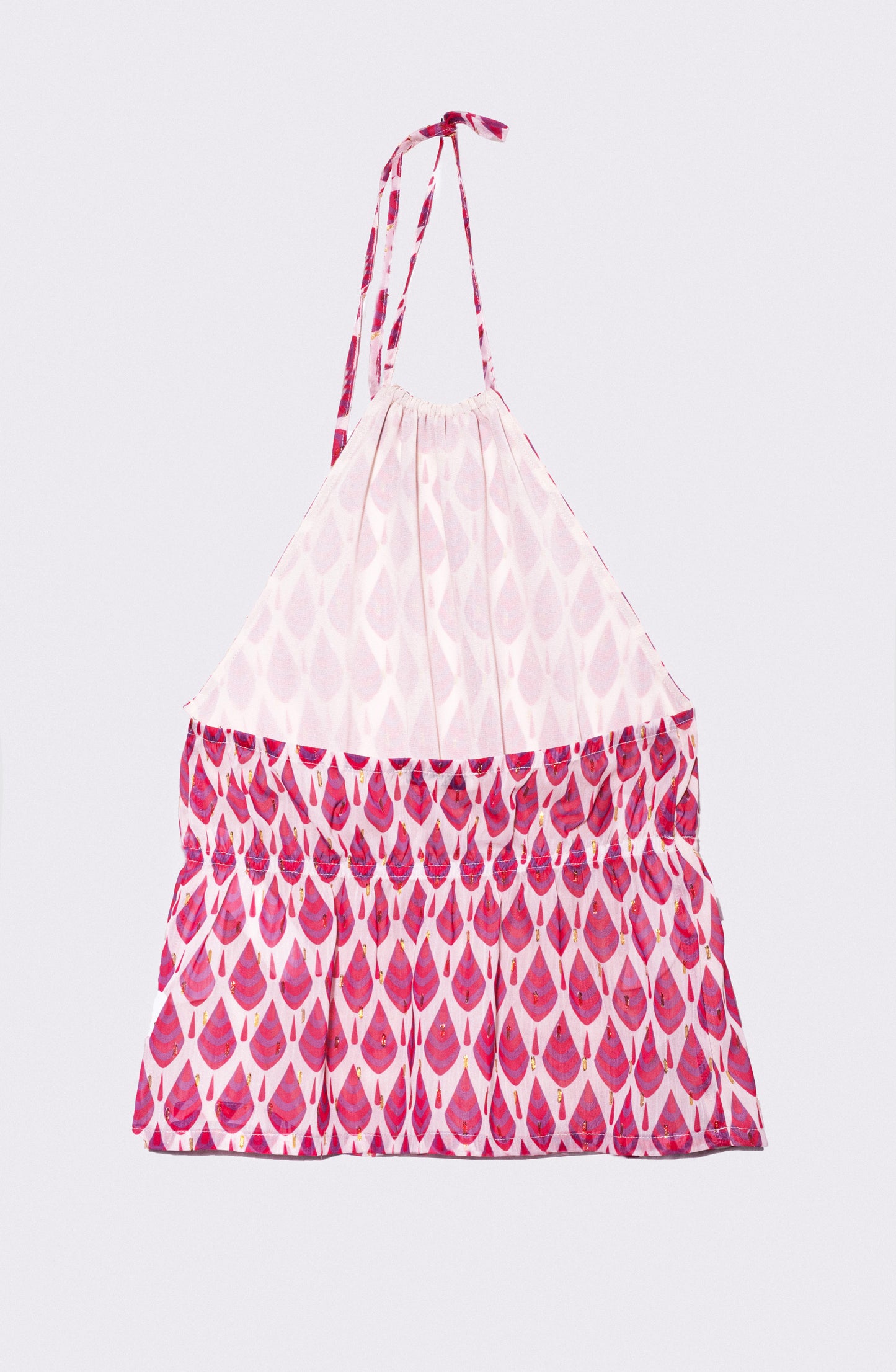 Top Halter Full Print Pink