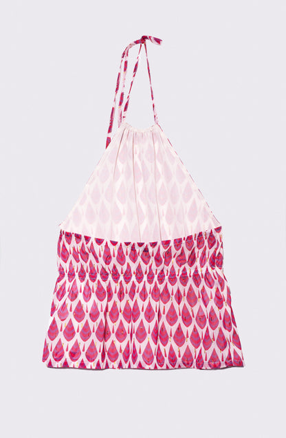 Top Halter Full Print Pink