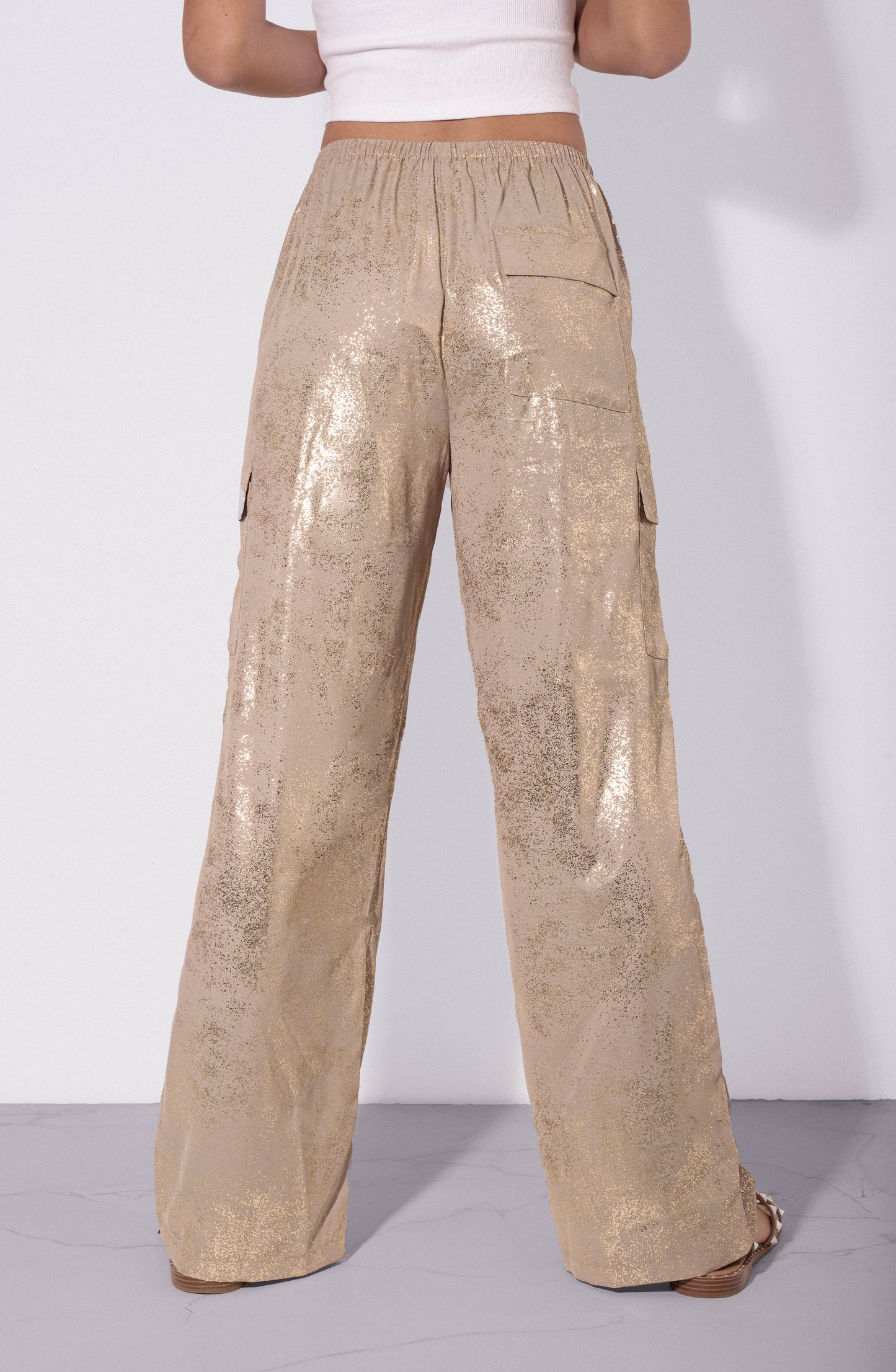 Pants Relaxed Foil Gold