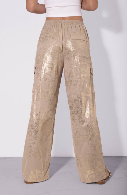 Pants Relaxed Foil Gold
