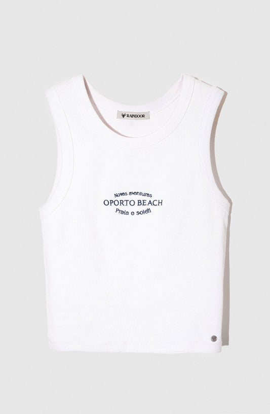 Top Tank Bordado White