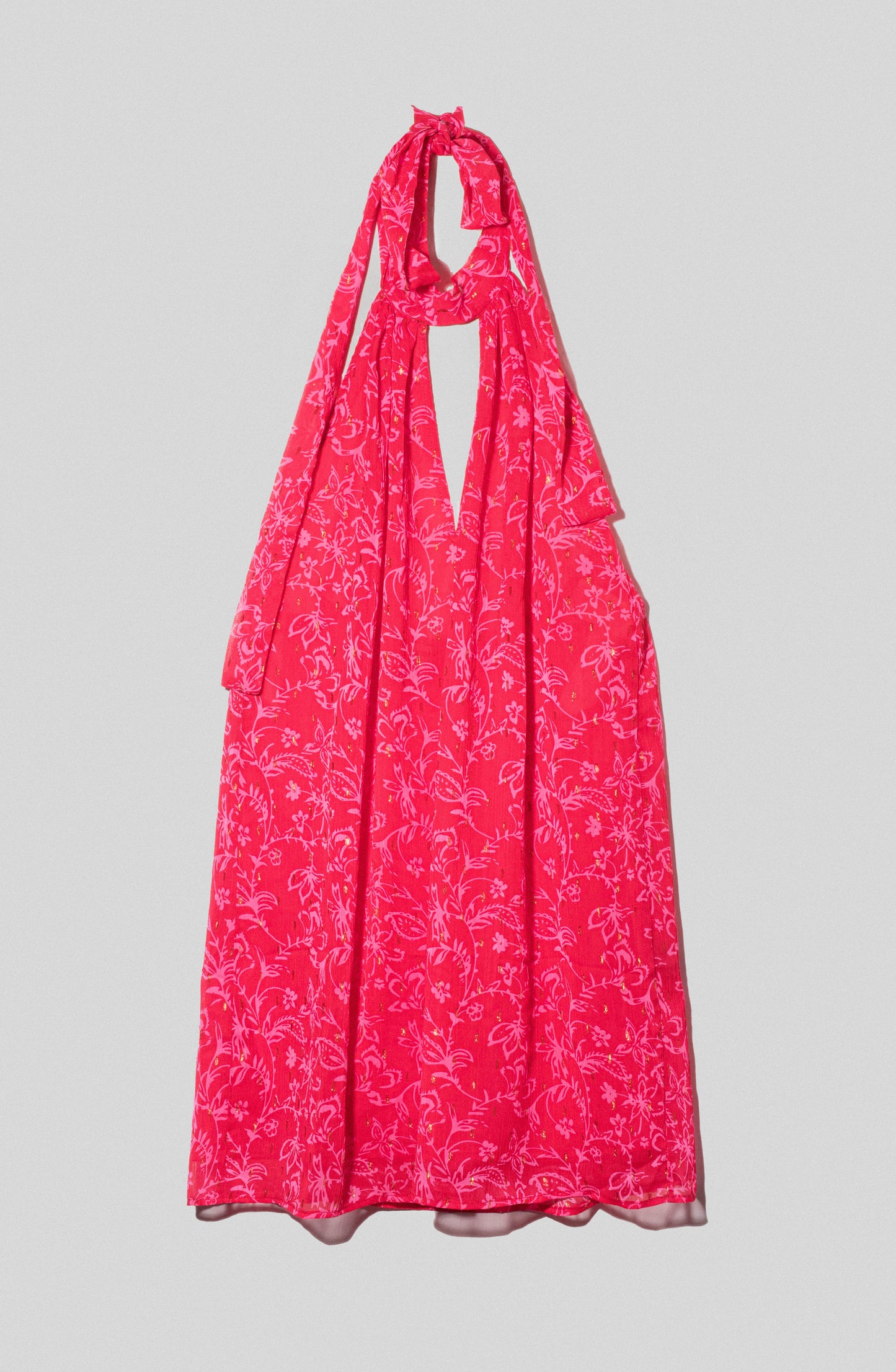 Vestido Lurex Halter Pink