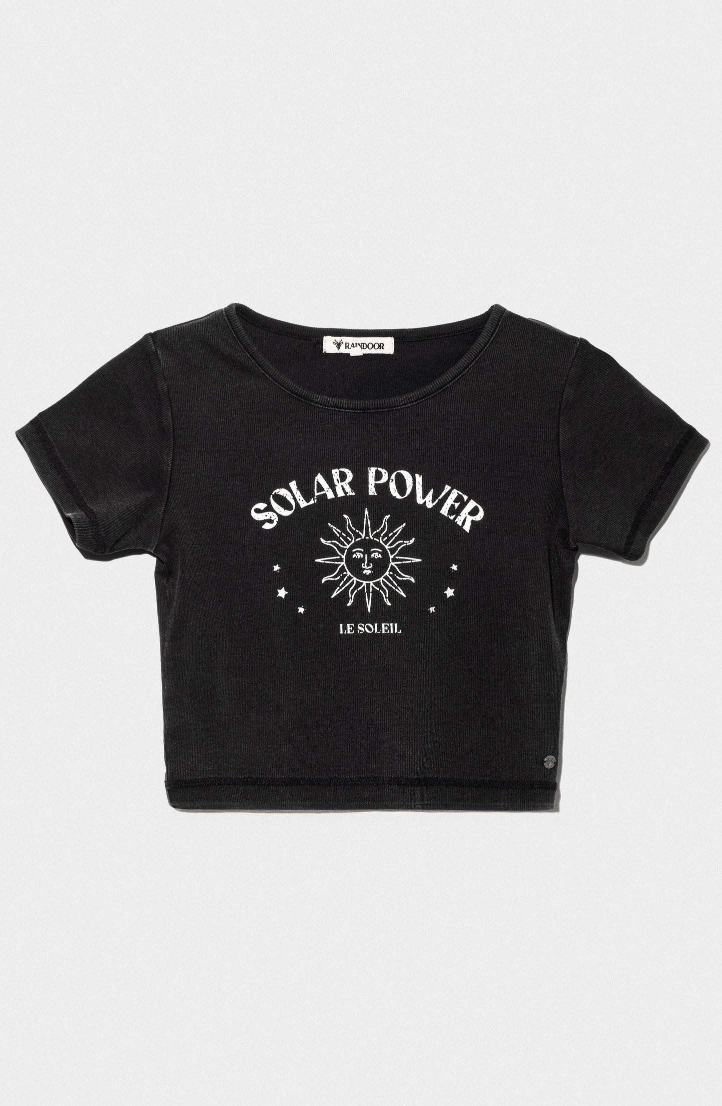 Top Manga Corta Rib Gray