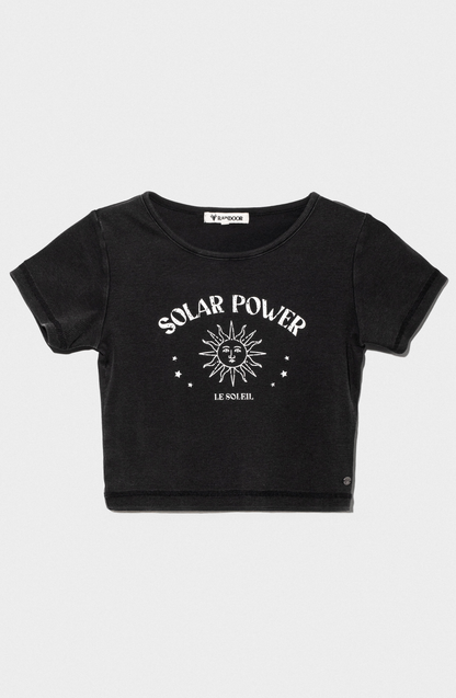 Top Manga Corta Rib Gray