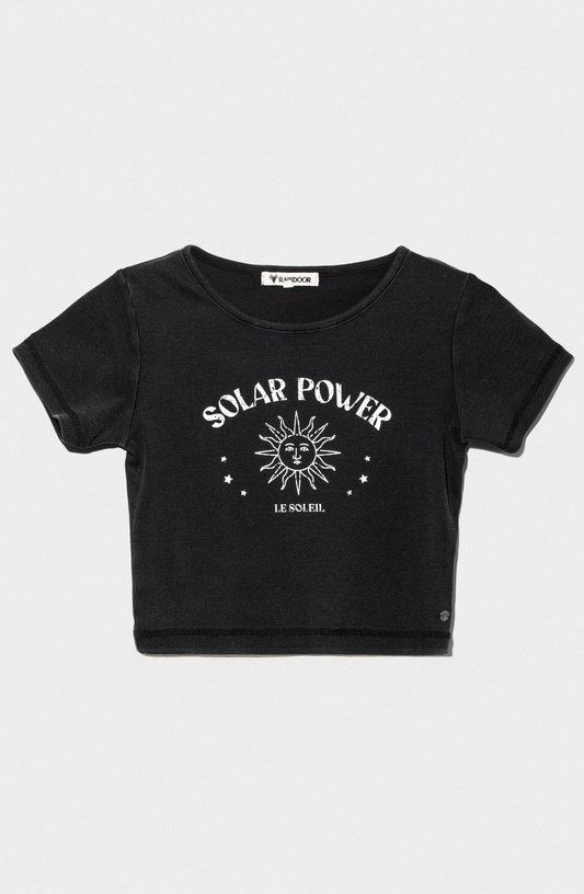 Top Manga Corta Rib Gray