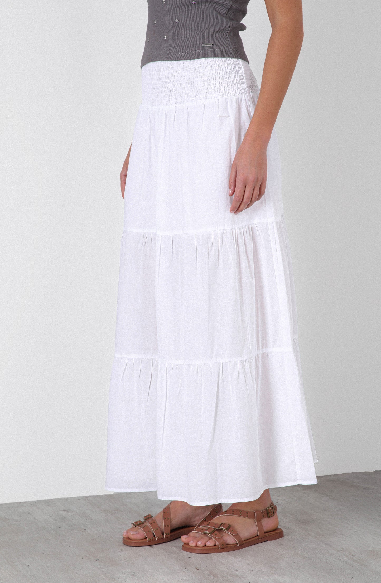 Falda Larga Panal White