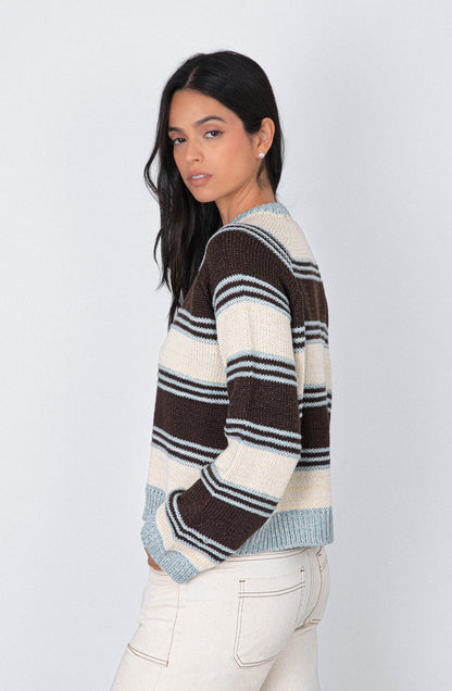 Sweater Rayas Ecru