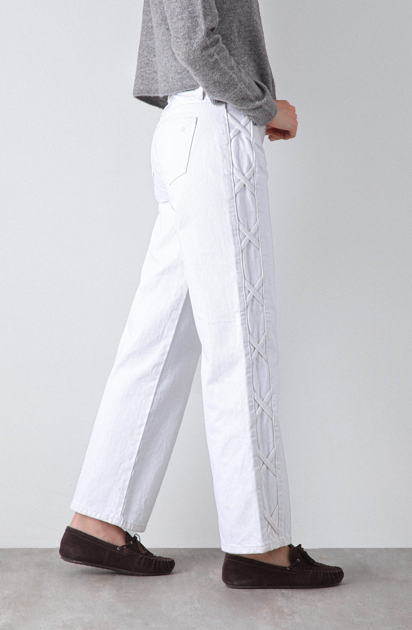 Pantalón Franja Lateral White