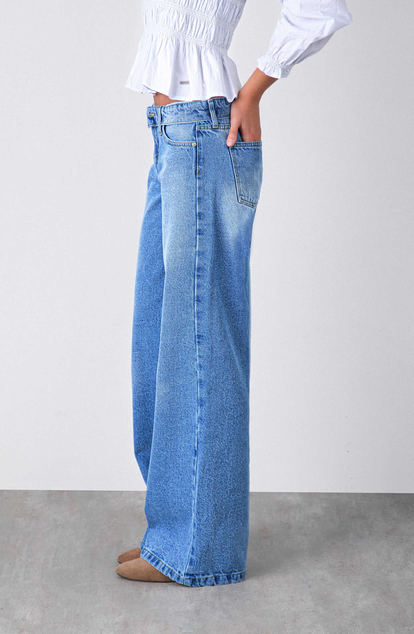 Pantalón Pretina Invertida Blue