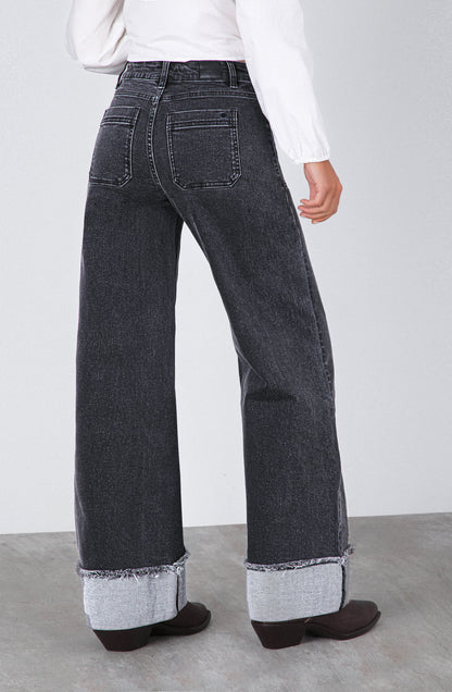 Pantalón Wide Leg Sun Black