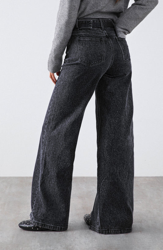 Pantalón Abertura Cinturón Black