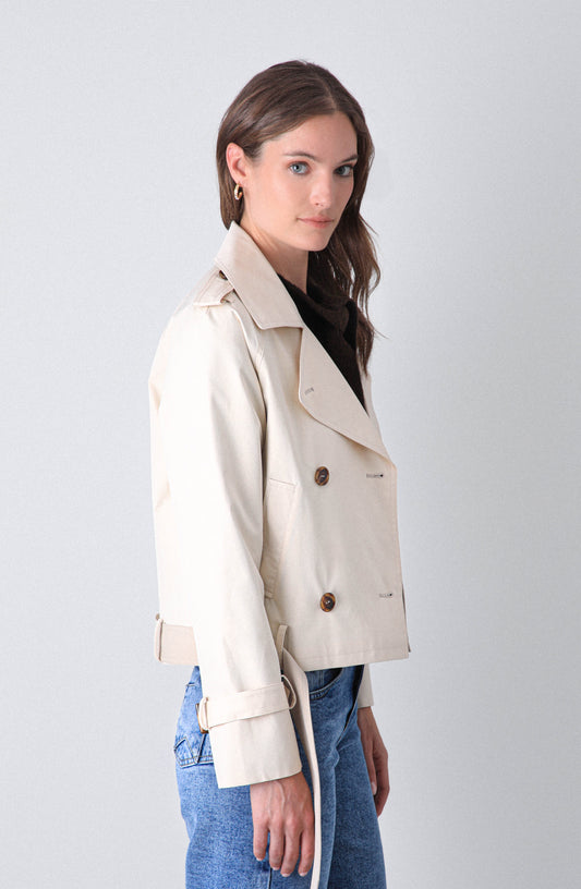 Trench Corto Ecru
